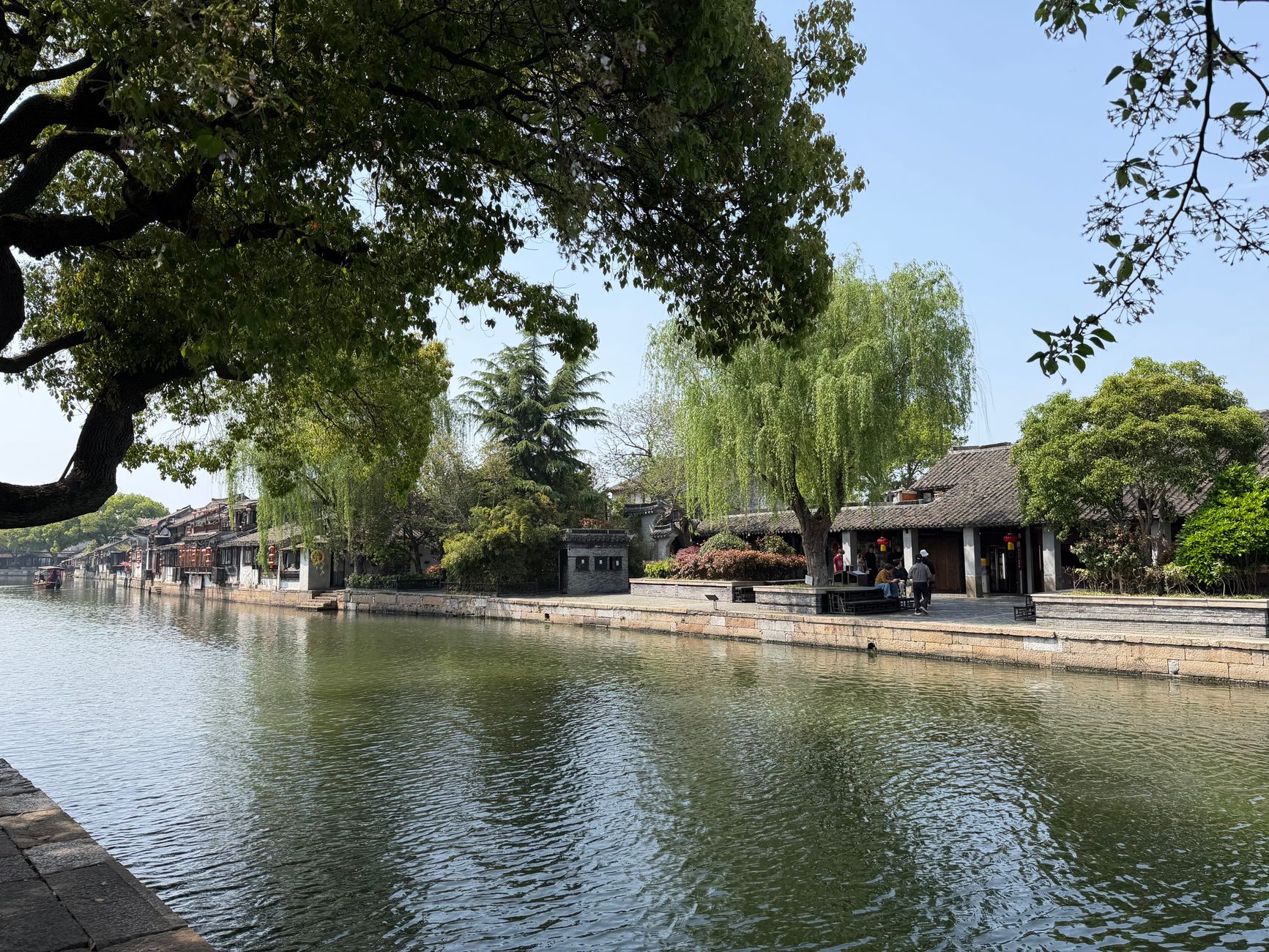 scenic canal and historic architecture in summer